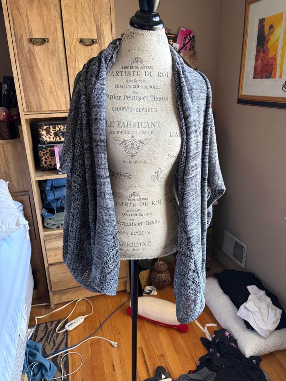 Ark & Co. Sleeveless Open-Front Knit Cardigan - Heather Gray - Medium